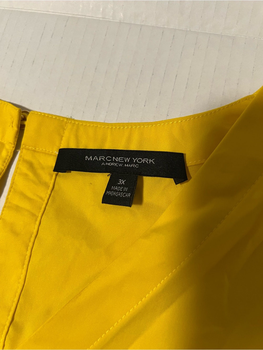 Marc New York Yellow Flutter-Sleeve V-Neck Blouse - Picture 2 of 2